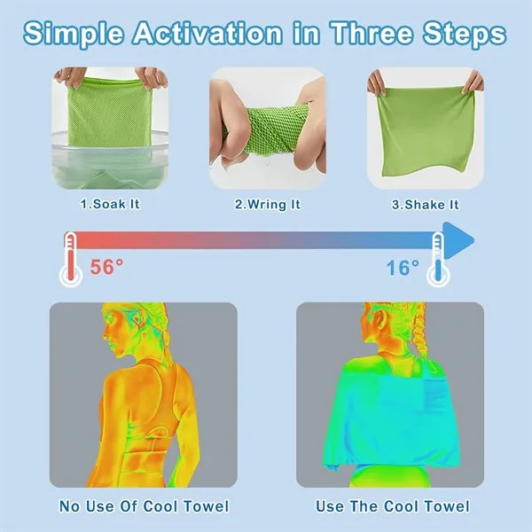 36"x12" Chilly Soft Breathable Gym Ice Cooling Towel