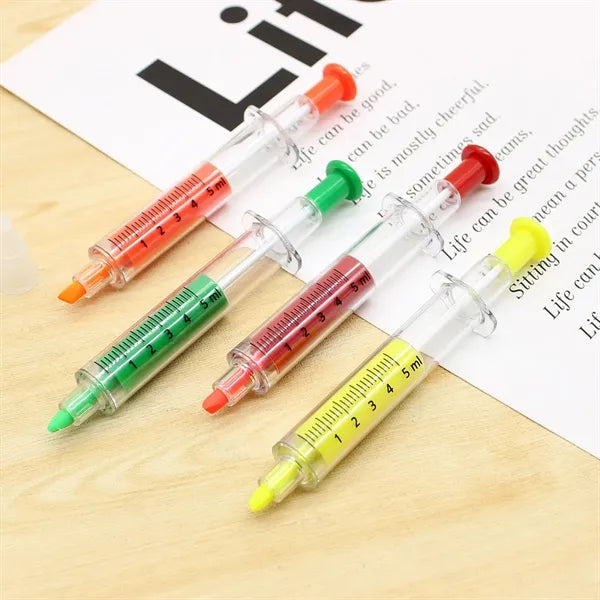 2-in-1 Syringe Style Ballpoint Pen Highlighter