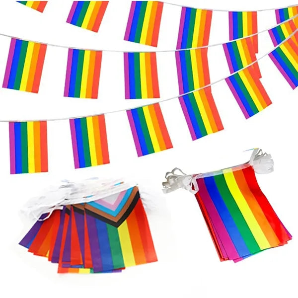 Rainbow String Flags For Pride Events