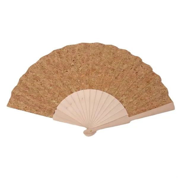 Eco-Friendly Cork Accordion Fan With Foldable Handle