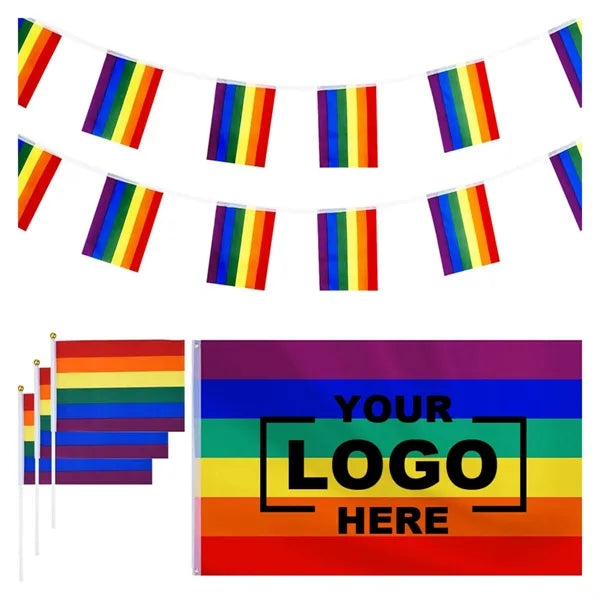 Rainbow String Flags For Pride Events