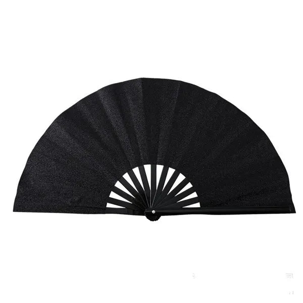 13" Rainbow Bamboo Hand Fan With UV Glow Ink