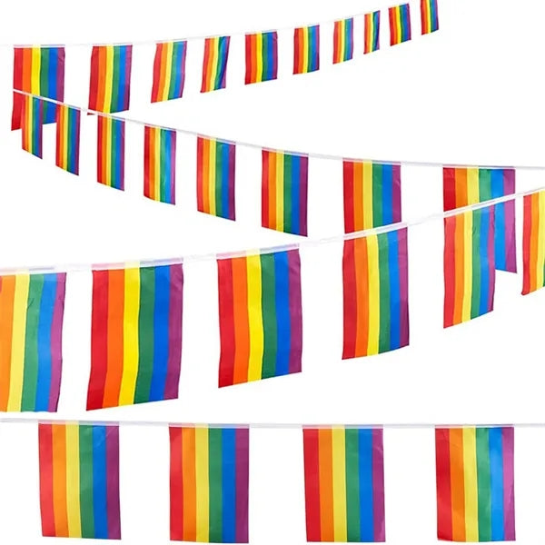 Rainbow String Flags For Pride Events