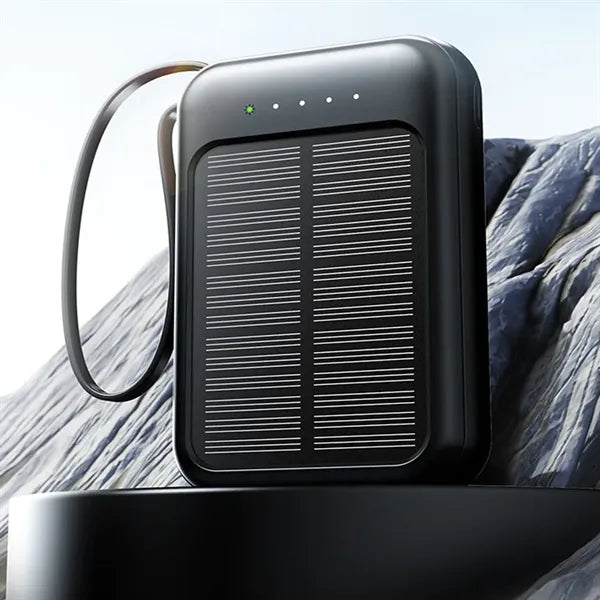 10000mAh Outdoor Mini Solar Power Banks with Built-in Cable