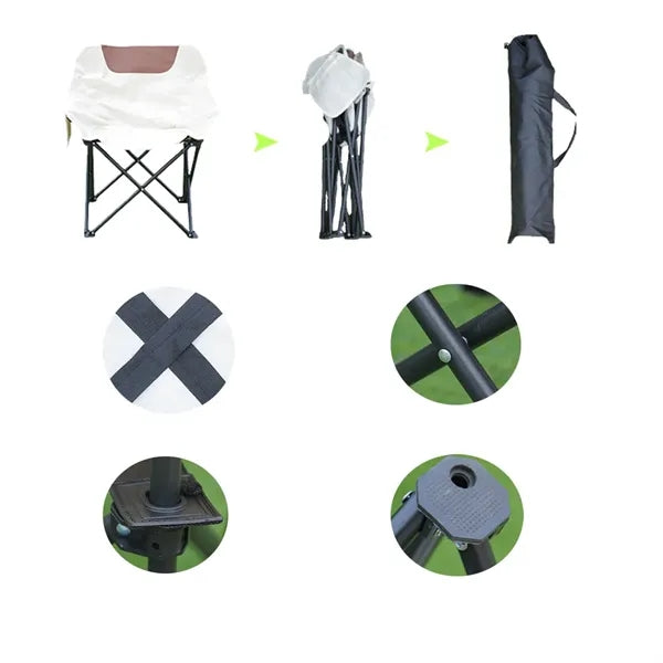 Portable Outdoor Folding Camp Chairs with Beverage Holder