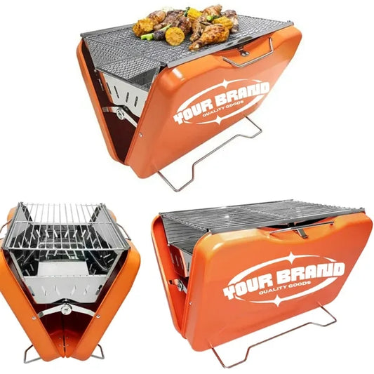 BBQ Compact Charcoal Folding Metal Grill