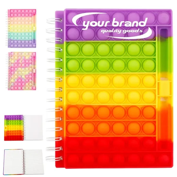 Spiral Bubble Push Pop Fidget Silicon Toy Notebook