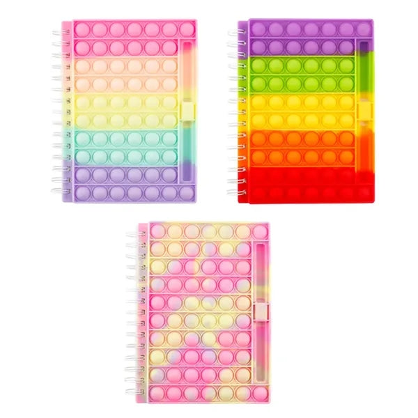 Spiral Bubble Push Pop Fidget Silicon Toy Notebook