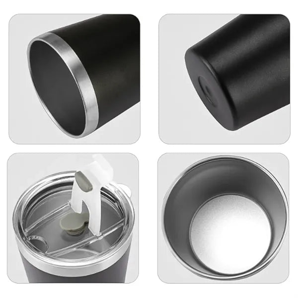 12oz. Stainless Steel Coffee Travel Mug w/ Straw