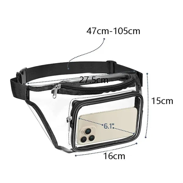Clear Water-resistant Fanny Pack Belt Waist Bag
