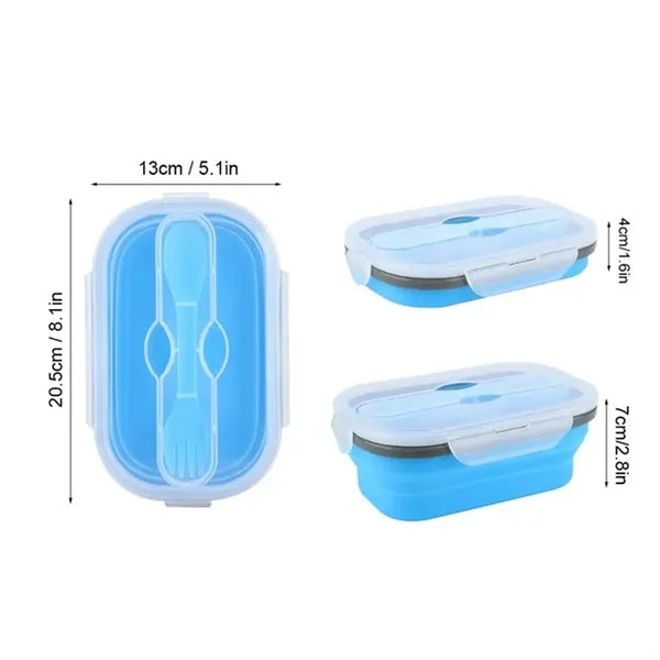 20Oz. Collapsible Silicone Lunch Box with Lid and Cutlery