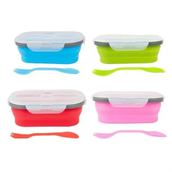 20Oz. Collapsible Silicone Lunch Box with Lid and Cutlery