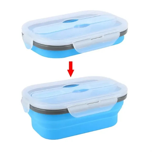 20Oz. Collapsible Silicone Lunch Box with Lid and Cutlery