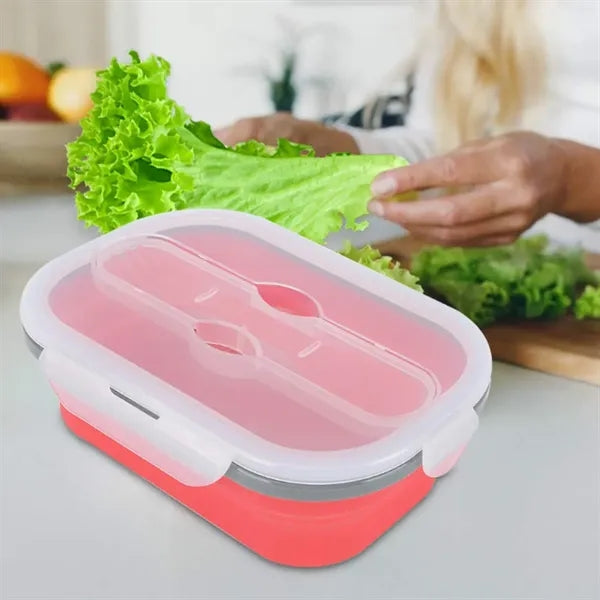 20Oz. Collapsible Silicone Lunch Box with Lid and Cutlery