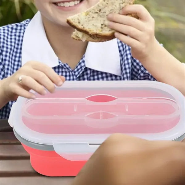 20Oz. Collapsible Silicone Lunch Box with Lid and Cutlery