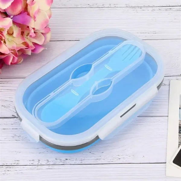20Oz. Collapsible Silicone Lunch Box with Lid and Cutlery