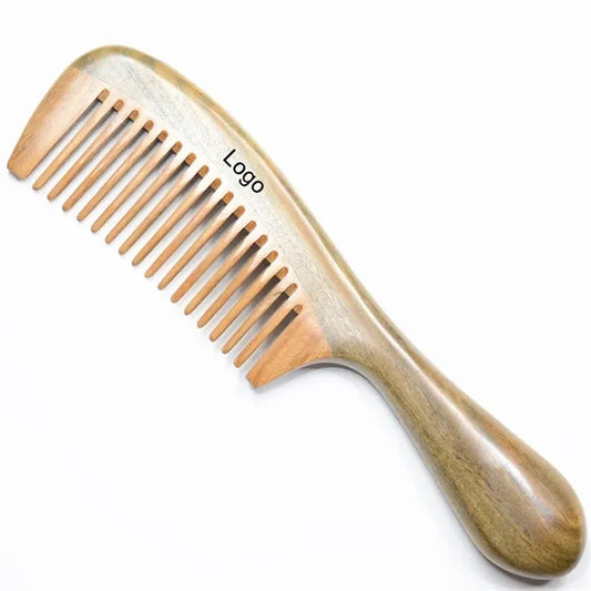 Handmade 100% Natural Green Sandalwood Hair Comb