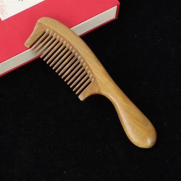 Handmade 100% Natural Green Sandalwood Hair Comb