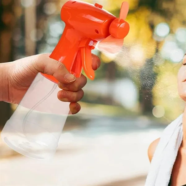 Handheld Misting Spray Fan Bottle with Manual Trigger