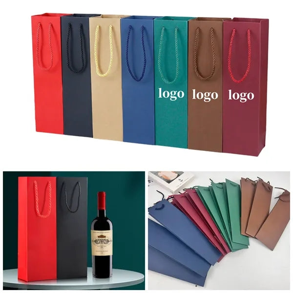 Colorful Wine Gift Paper Bags With Handles