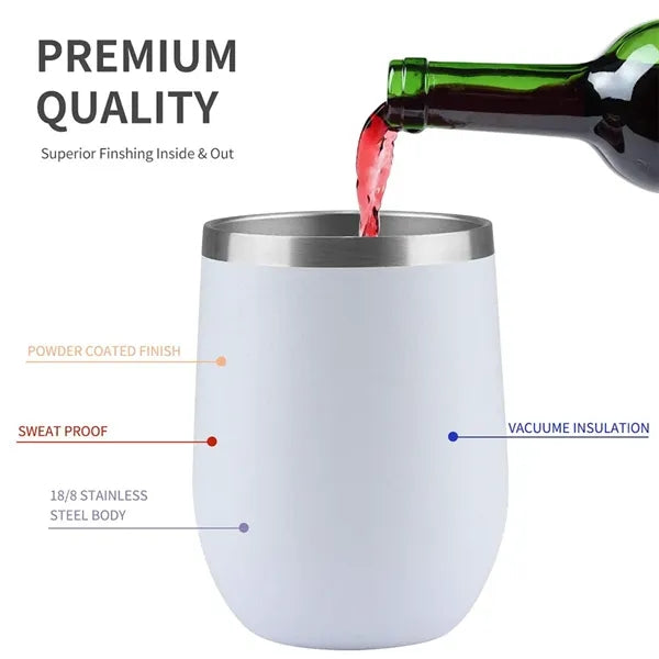 Stainless Steel Wine Tumbler with Lid Insulated Travel Mug