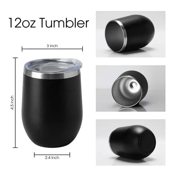 Stainless Steel Wine Tumbler with Lid Insulated Travel Mug