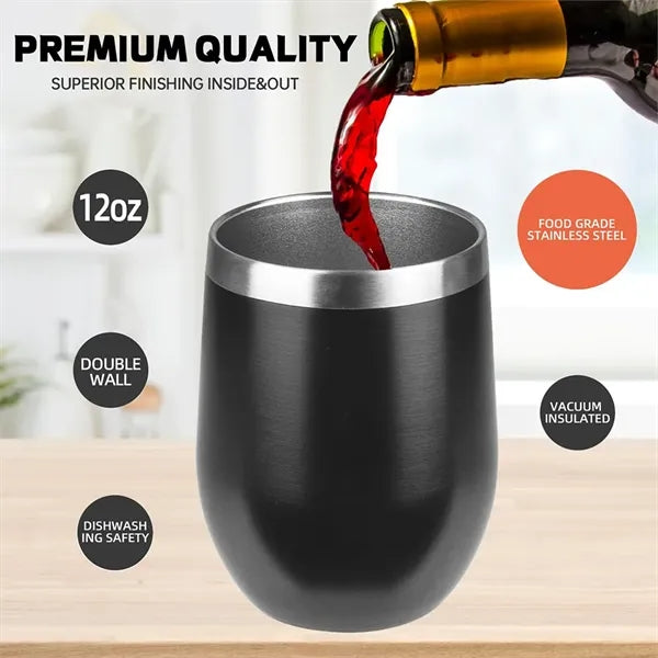 Stainless Steel Wine Tumbler with Lid Insulated Travel Mug
