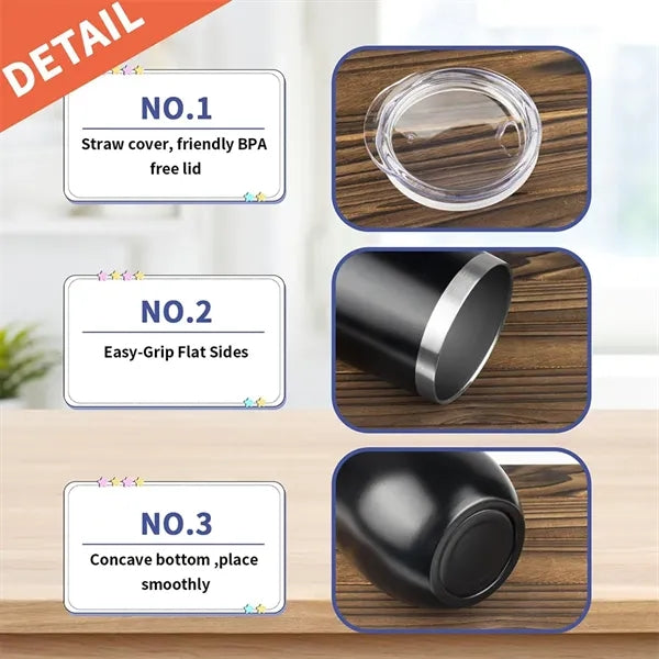 Stainless Steel Wine Tumbler with Lid Insulated Travel Mug