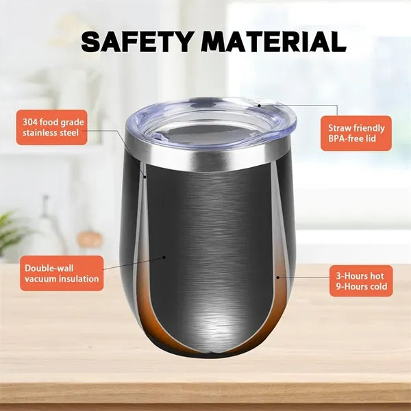 Stainless Steel Wine Tumbler with Lid Insulated Travel Mug