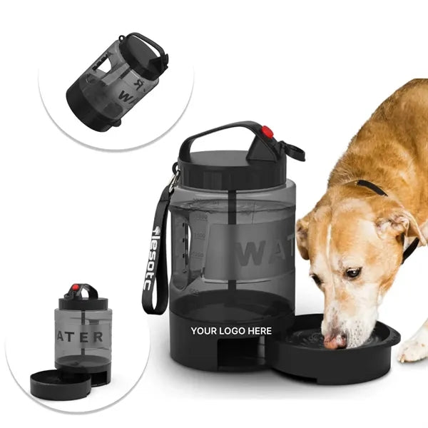 77oz Dog Water Bottle With Bowl Large Capacity Pet Travel Di