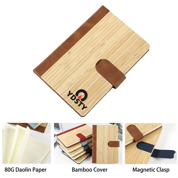 Bamboo Cover with Magnetic Closure Notebook