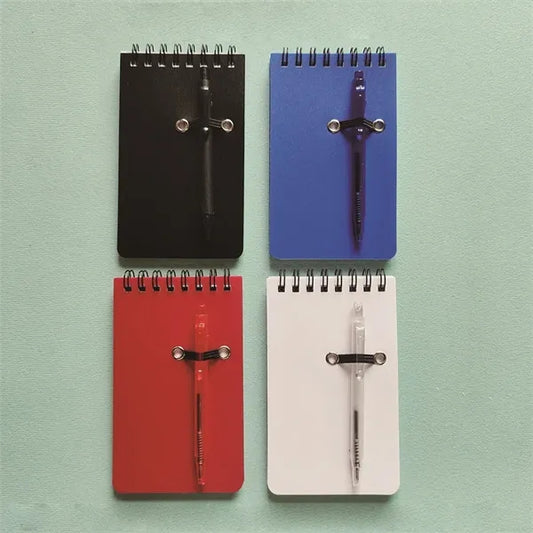 Pocket Sized Spiral Jotter Notebook with Pen