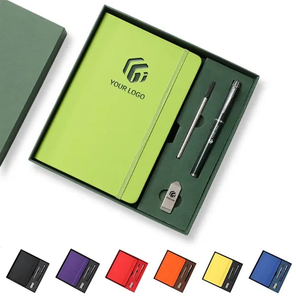 New employee office worker pen flash drive notebook gift set