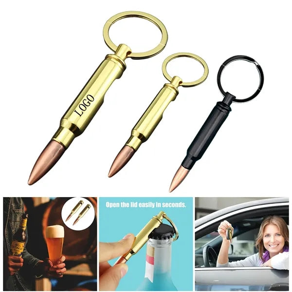 Stylish Bullet Shaped Bottle Opener Keychain