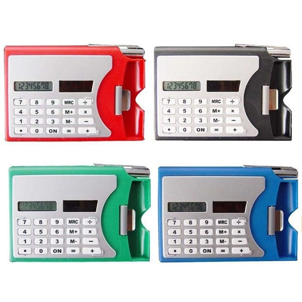 Multi Function Name Card Holder Solar Calculator With Pen