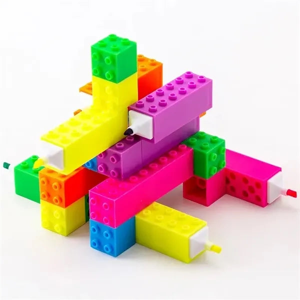 Toy Brick Building Block Coloured Highlighter Marker Pen