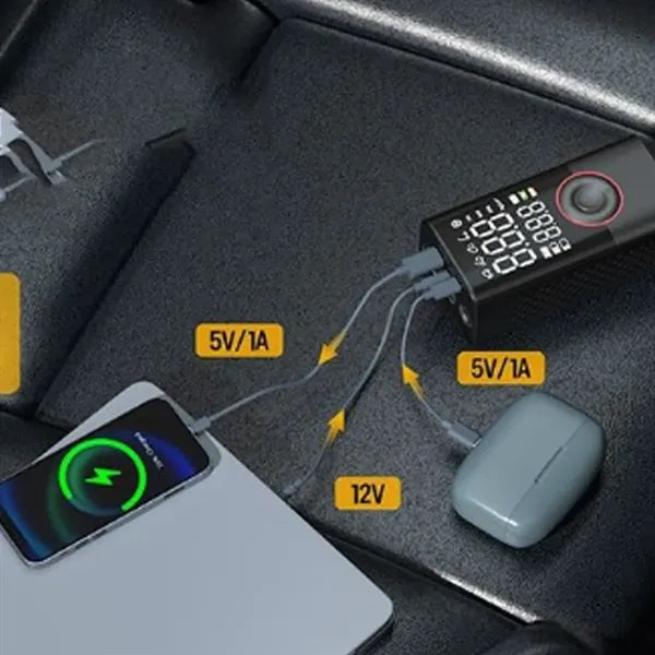 Portable Digital Tire Inflator Pump with USB Charging