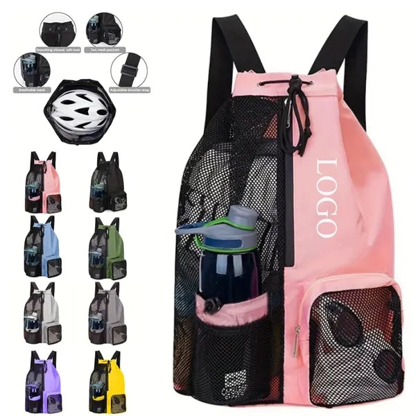 Mesh Beach Backpack With Wet Pocket