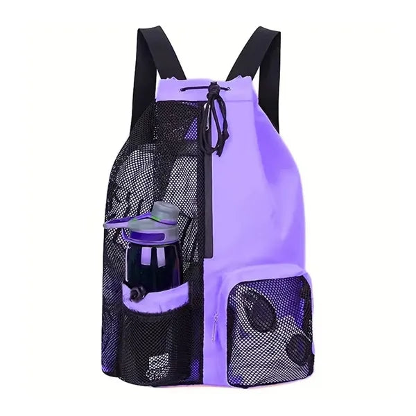Mesh Beach Backpack With Wet Pocket