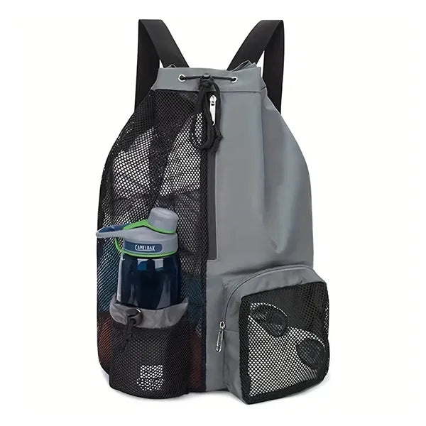 Mesh Beach Backpack With Wet Pocket