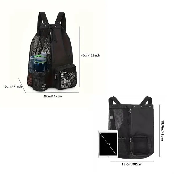 Mesh Beach Backpack With Wet Pocket