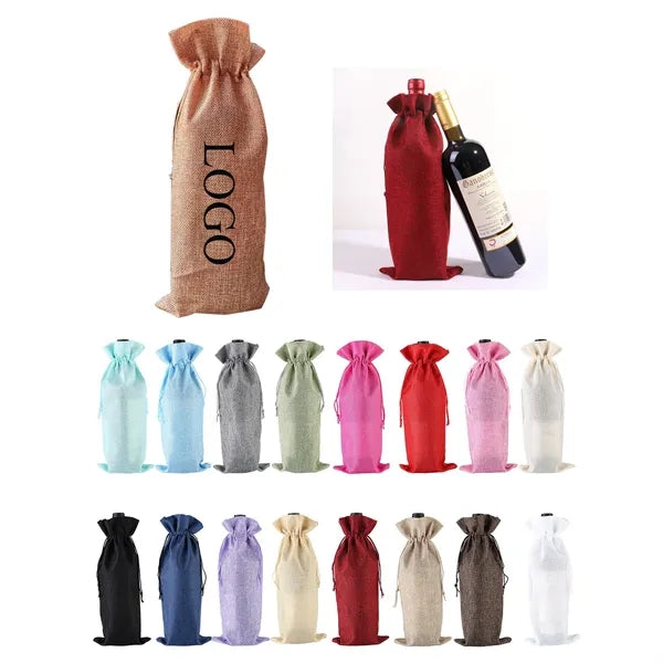 Burlap Wine Bag