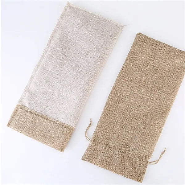 Burlap Wine Bag