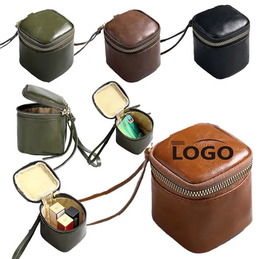 Mini Leather Tote Lipstick Coin Purse