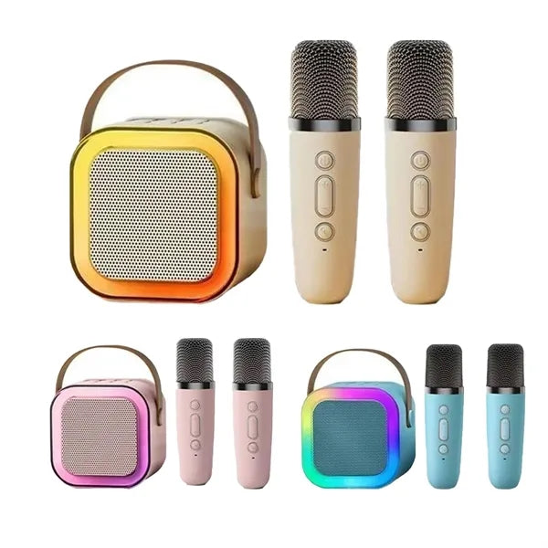 Mini Karaoke Machine With 2 Wireless Microphones