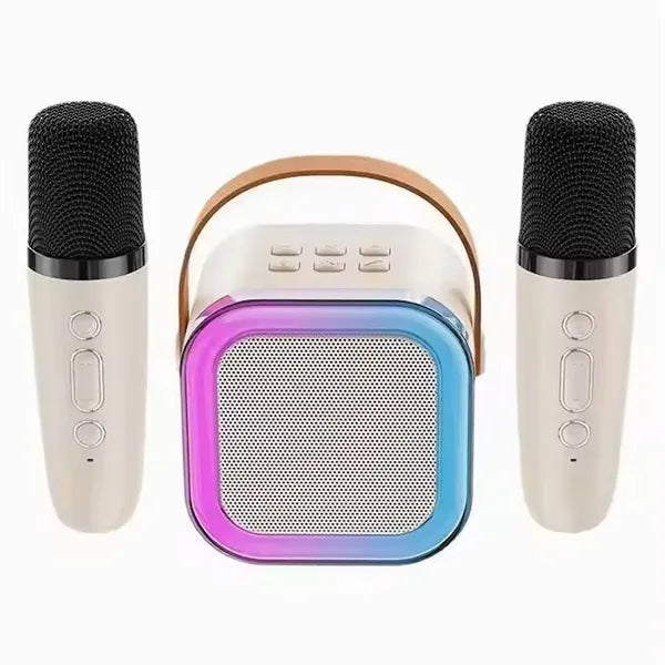 Mini Karaoke Machine With 2 Wireless Microphones