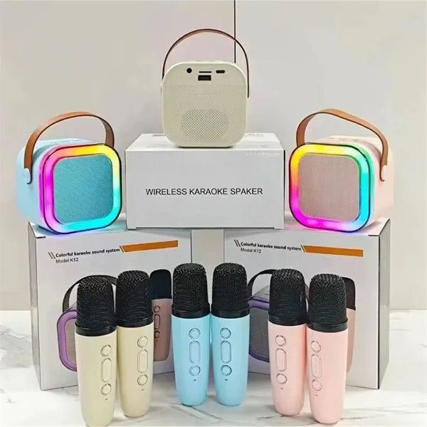 Mini Karaoke Machine With 2 Wireless Microphones