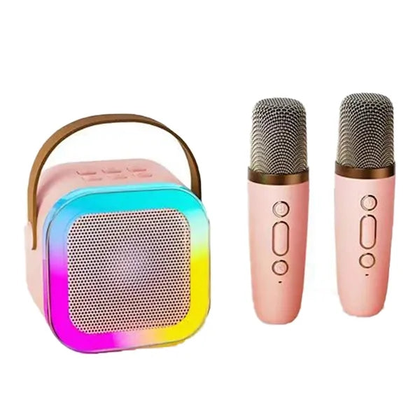 Mini Karaoke Machine With 2 Wireless Microphones
