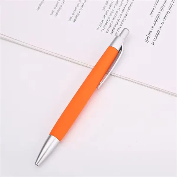 Click Ballpoint Pen with Rubber Grip and Metal Clip