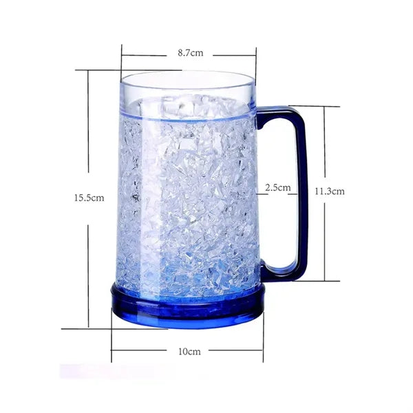 15Oz. Freezable Crystal Beer Mug with Handle Bottle